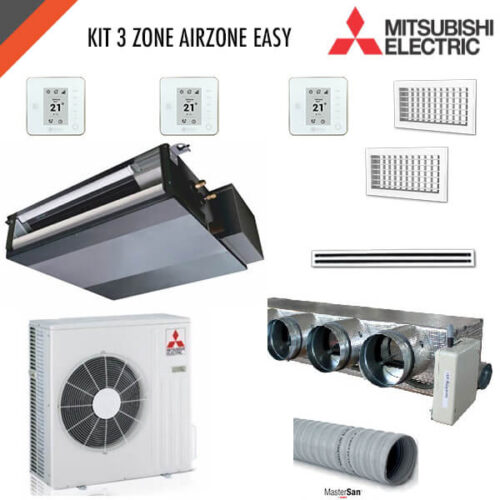 Mitsubishi canalizzato tre zone ambienti airzone easyzone